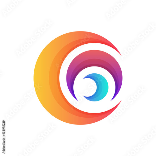 abstract circle swirl logo template