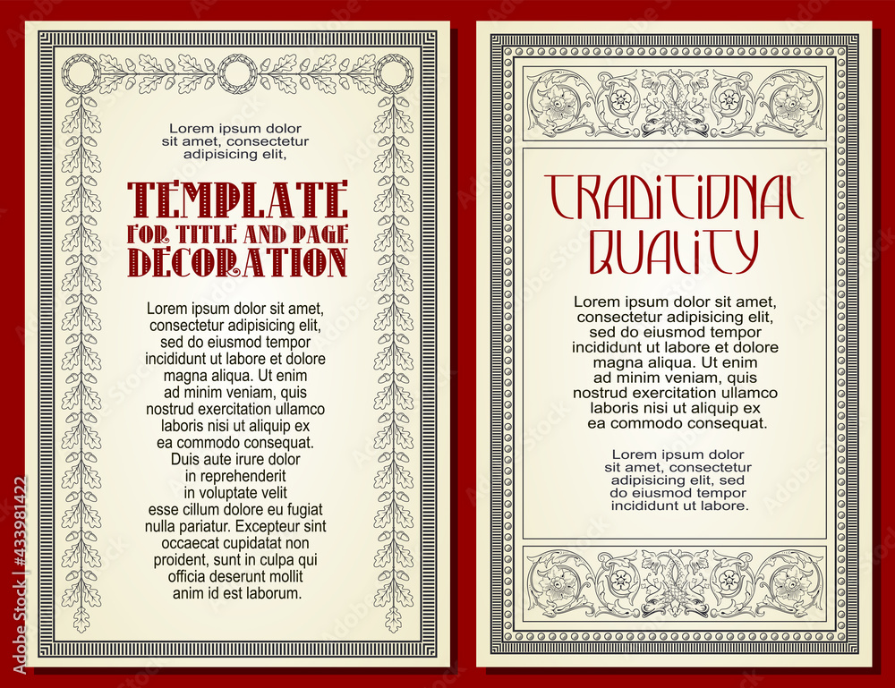 Fototapeta premium Vector template flyer, invitations or greeting cards.