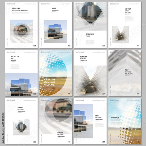 A4 brochure layout of covers design templates for flyer leaflet, A4 format brochure design, report, presentation, magazine cover, book design. Corporate business concept with abstract ackgrounds.