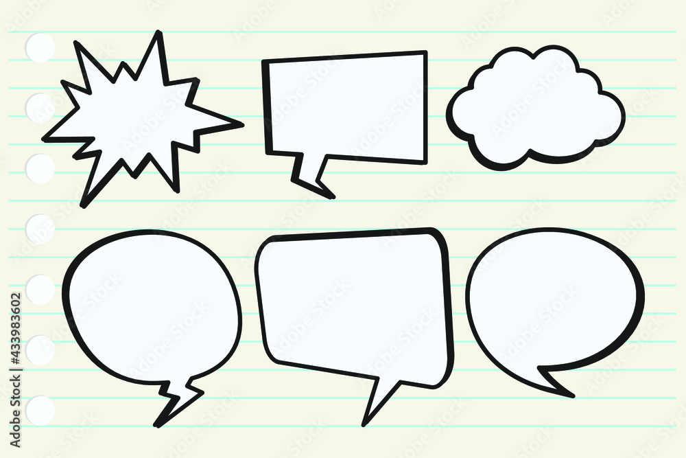 Fototapeta premium A set of comic speech bubbles