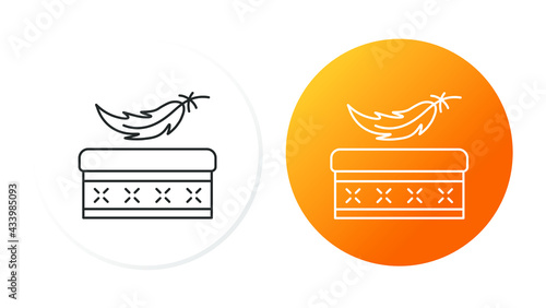 two line icons, different types of mattresses, softness