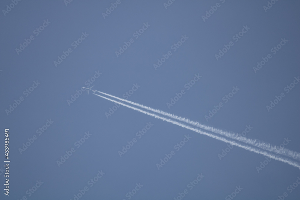 Airplane Close Up Two Streaks Airplane Close Up Two Streaks