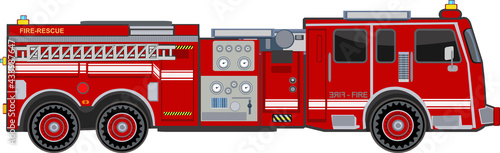 illustration of a firefighter car