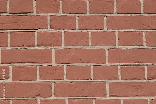Brick Wall.Background.Red brick wall on a sunny day outside.