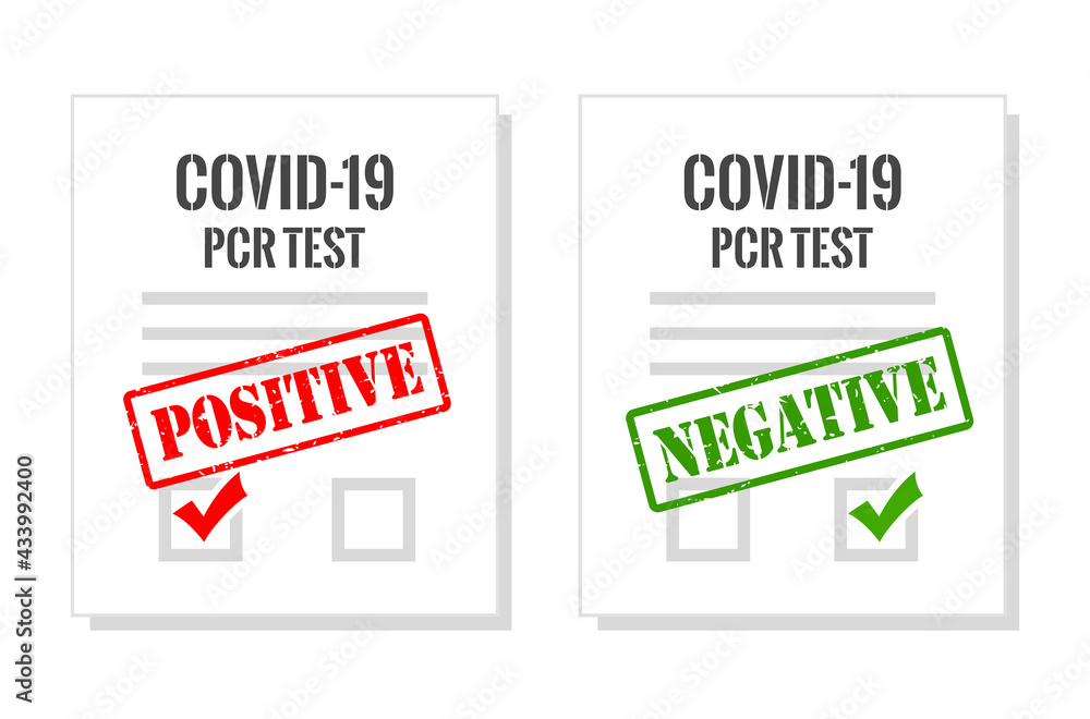 Covid pcr test certificate, vector illustration Covid pcr test certificate, vector illustration