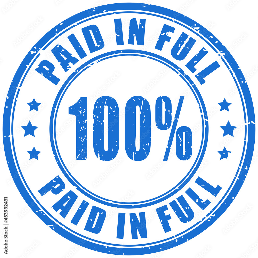 Paid in full ink vector stamp