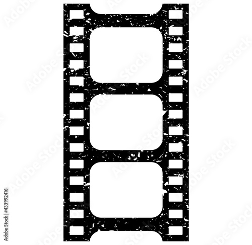 Grunge film strip vector icon