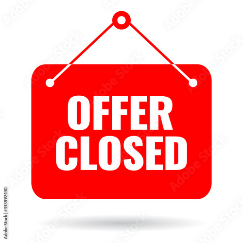 Offer closed vector sign