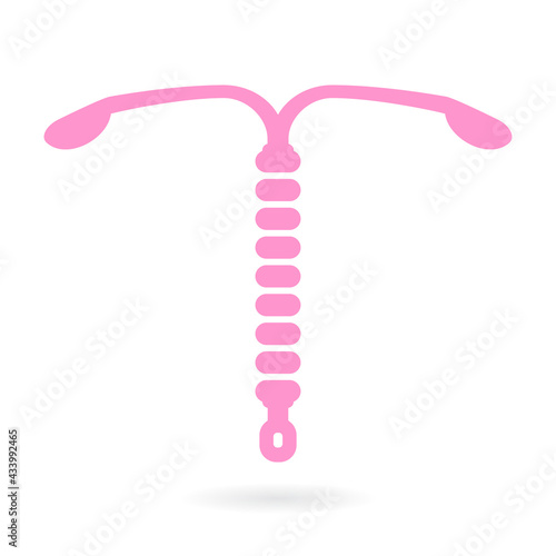 Intrauterine contraception device, birth control icon