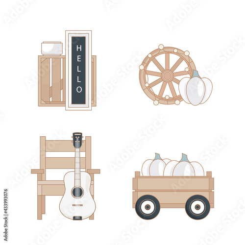 Farmhouse Fall Decor Clipart