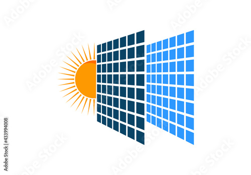 Creative Solar Sun Panel Logo Design Vector Template 