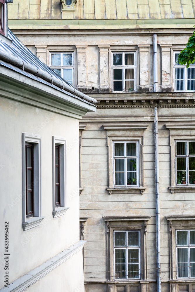 Fototapeta premium Elements of the facade of the building in the Parisian style
