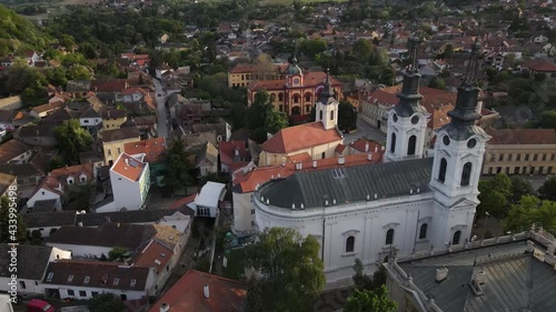 Areal shot of city center of Sremski Karlovci.  photo