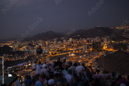 Muslim pilgrims visiting the Hira Cave where prophet Muhammed pray on the top of Noor Mountain in Mecca.
