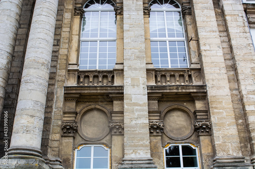 A majestic building. Facade with columns