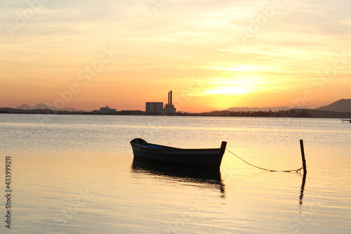 sunset and boat