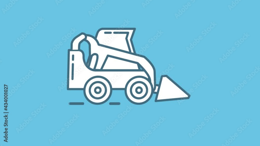 Bobcat Skid-Steer Loader line icon on the Alpha Channel Bobcat Skid-Steer Loader line icon on the Alpha Channel