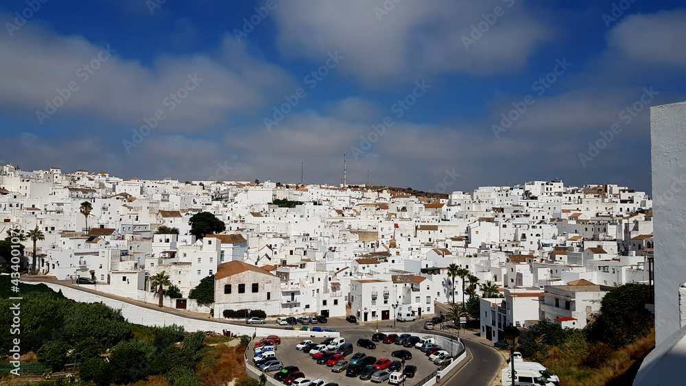 Panoramic view of a typical town of Cadiz; Vejer de la Frontera