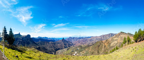Obraz na płótnie Panorama from Mirador de Degollada Becerra Gran Canaria w salonie