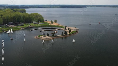 View from the height of the Yacht club on the Minsk Sea or the Zaslavsky reservoir near Minsk. Belarus photo