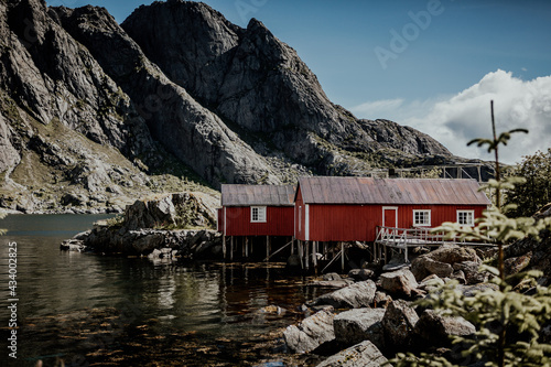 osada rybacka. Archipelag Lofotów, Norwegia