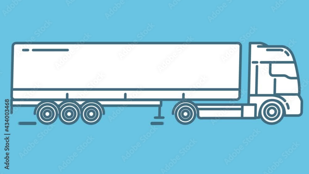 Semi-Trailer Truck line icon on the Alpha Channel Semi-Trailer Truck line icon on the Alpha Channel