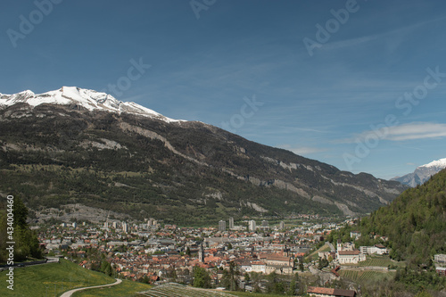 View over the city of Chur in Switzerland 8.5.2021