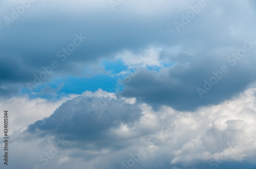 Fototapeta Naklejka Na Ścianę i Meble -  View into impressive spring sky with thick clouds as a texture or background