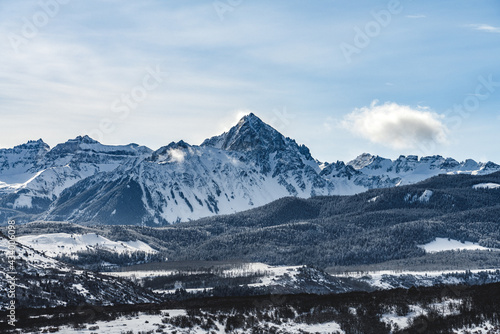 Beautiful snow covered mountains of Telluride, Colorado. 