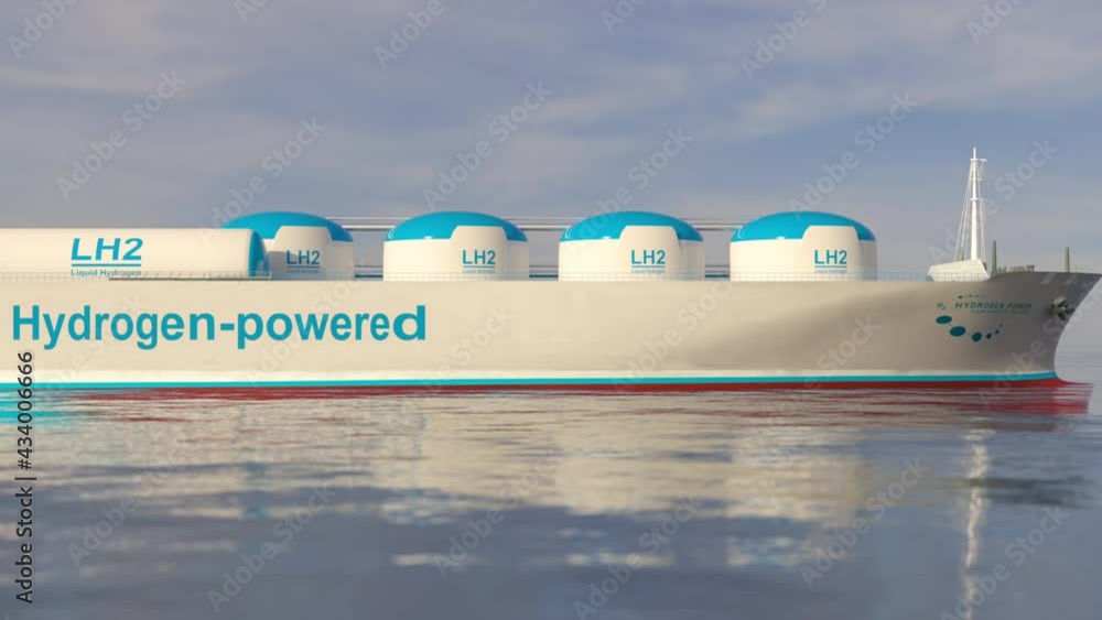 Liqiud Hydrogen renewable energy in vessel - LH2 hydrogen gas for clean sea transportation on ship with composite cryotank for cryogenic gases Liqiud Hydrogen renewable energy in vessel - LH2 hydrogen gas for clean sea transportation on ship with composite cryotank for cryogenic gases
