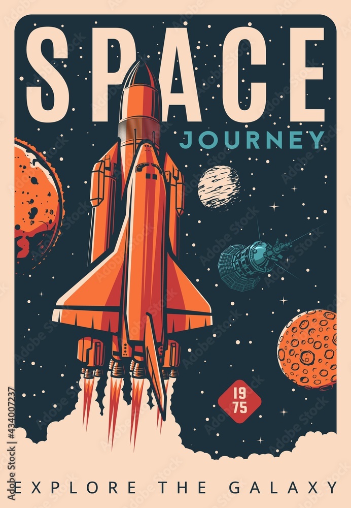 Art Poster Spaceship Rocket Launch