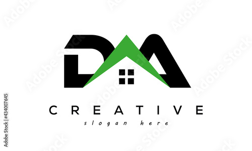 initial DA real estate logo vector