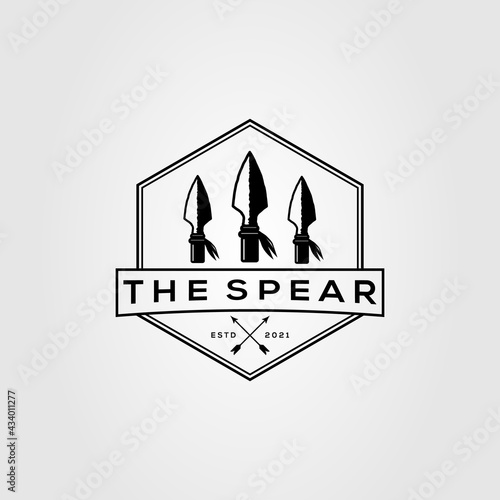 Three sharp spear logo. arrowhead, spearhead, hunting logo vector illustration design