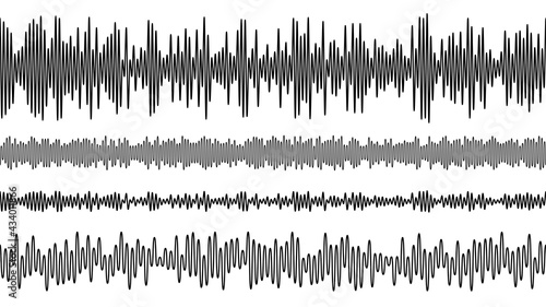 Seamless vector audio wave equalizer pattern. Music frequency.