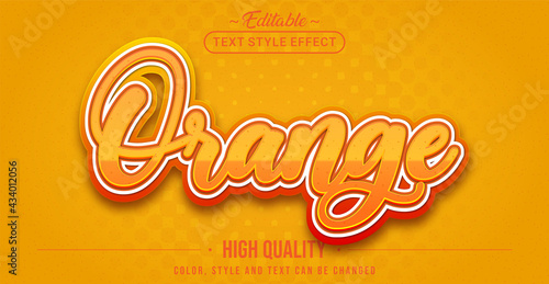 Editable text style effect - Orange text style theme.