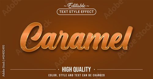 Editable text style effect - Caramel text style theme.