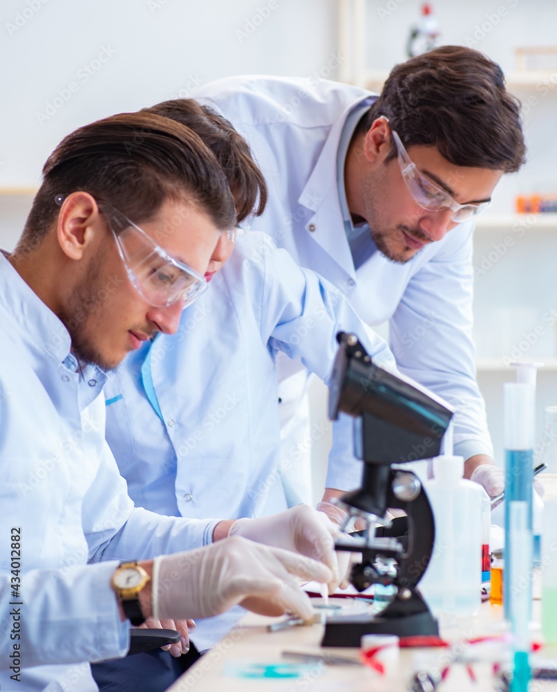 Team of chemists working in the lab Team of chemists working in the lab
