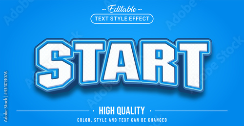 Editable text style effect - Start text style theme.