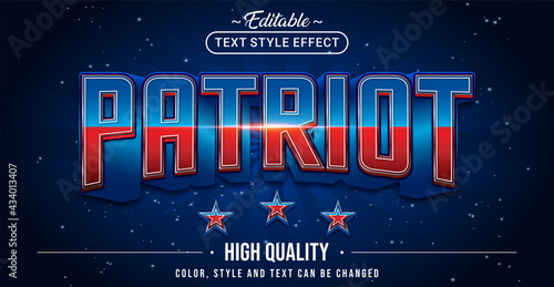 Editable text style effect - Patriot text style theme.