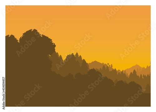 illustration of mountain silhouette layer