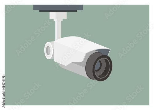Hanging CCTV simple flat illustration