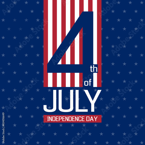 Canvas-taulu 4th of july - usa independence day, holiday banner or social media post template