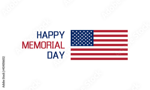 happy memorial day, usa patriotic vector poster or greetings card with united states flag