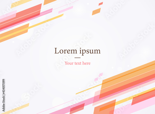 Presentation page template decorated with speedy square pieces. Simple pattern design template.