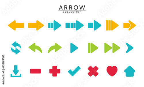 Modern arrows set in flat design vector Free Download Modern arrows set in flat design vector - GFXLoad