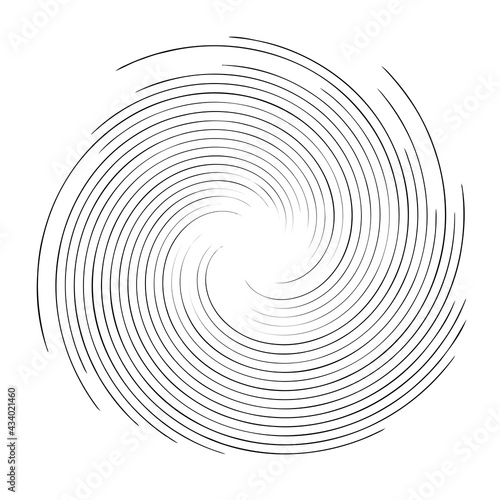 Spiralling swirl, twirl, whirl design element