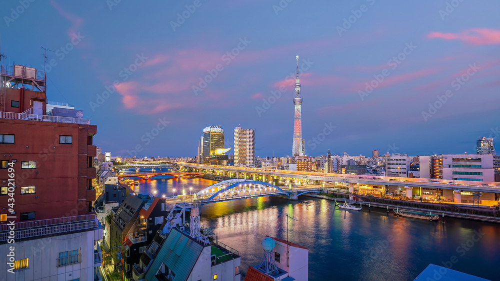 Fototapeta premium Downtown Tokyo city skyline cityscape of Japan