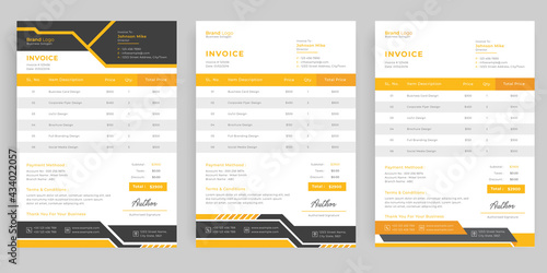 Bill form business invoice and minimal design template