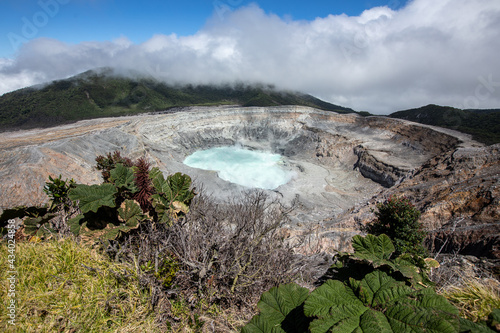 Poas volcano crater, Poas national park, Costa Rica photo