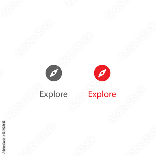 Youtube Explore Button Icon Vector. Discovery Symbol Illustration